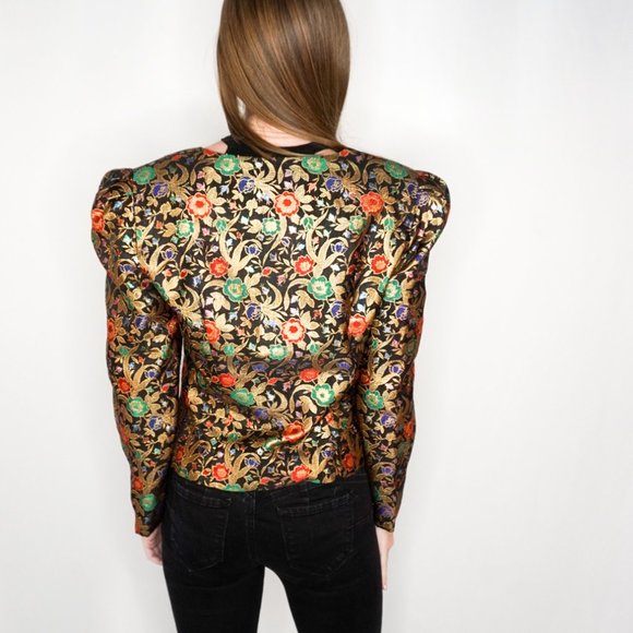 VINTAGE 80s Kathryn Conover Brocade Jacket - Picture 4 of 7